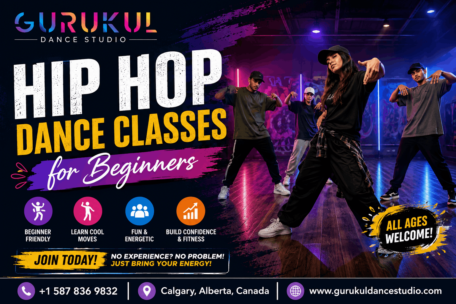 Hip Hop Dance Classes | Gurukul Dance Studio - Dance Instruction in Calgary